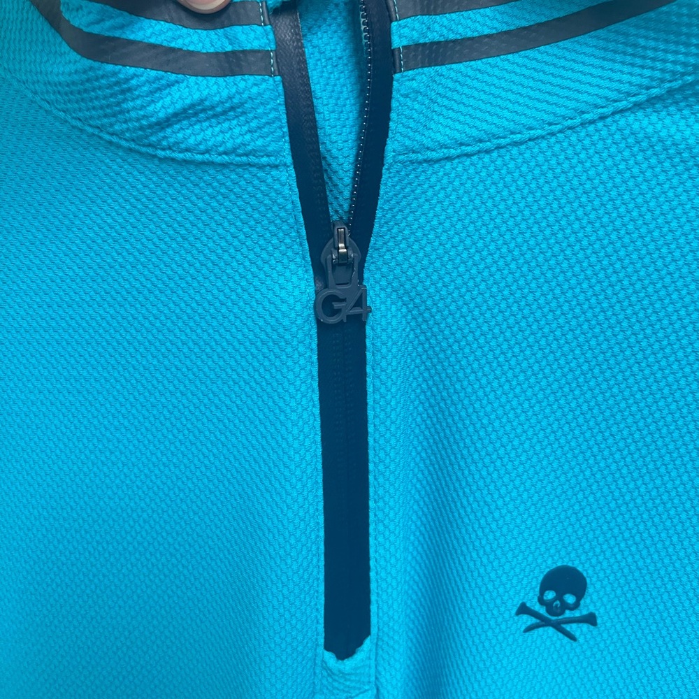 G/FORE Turquoise Quarter Zip Pullover - Picture 6 of 12